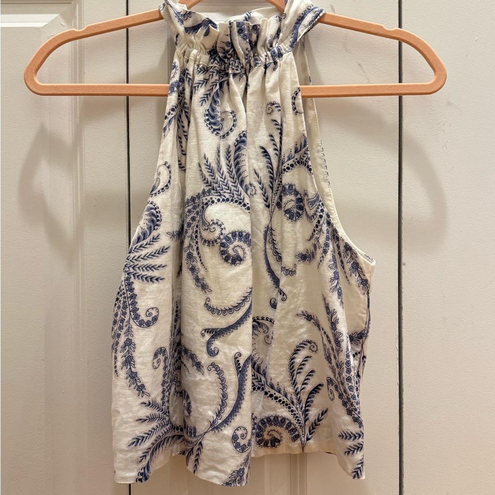 Banana Republic Blue Sleeveless Halter Tank Top